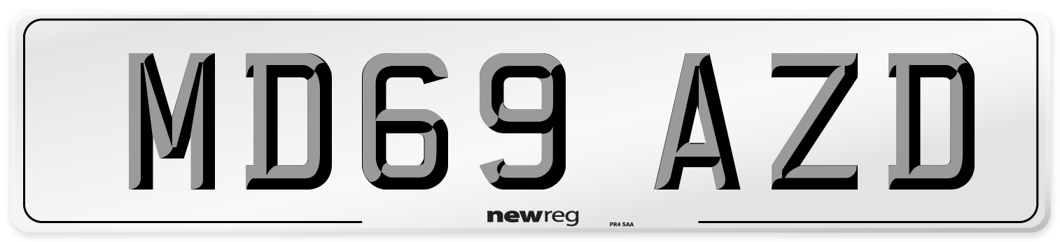 MD69 AZD Number Plate from New Reg